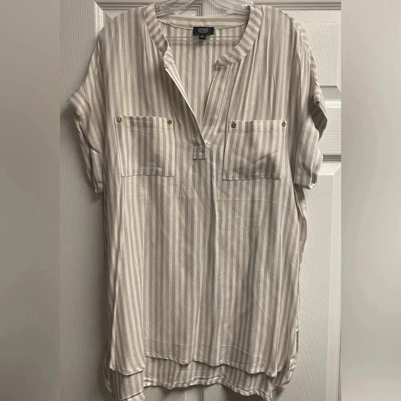Jones New York Tops - Jones New York Signature Neutral and White Top Sz. L